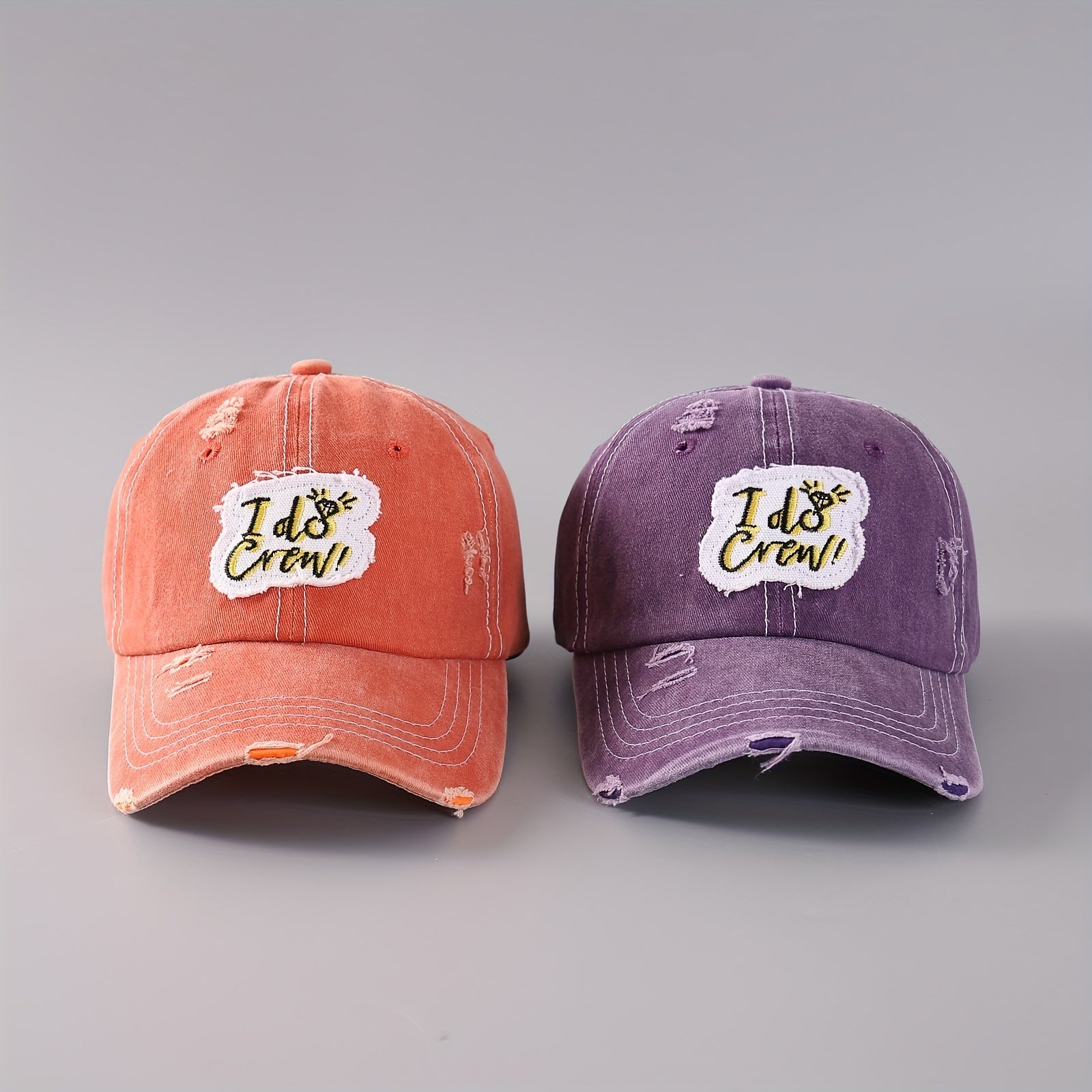 Vintage Ripped Patch Baseball Cap Distressed Dad Hat