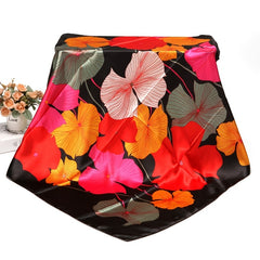Print Silk Satin Scarf Female Shawls Head Scarf For Ladies