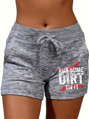 Dirt Print Drawstring Shorts - Summer & Spring Casual Style