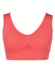 Fishnet Stitching Sports Bra Hollow Out Yoga Fitness Bra