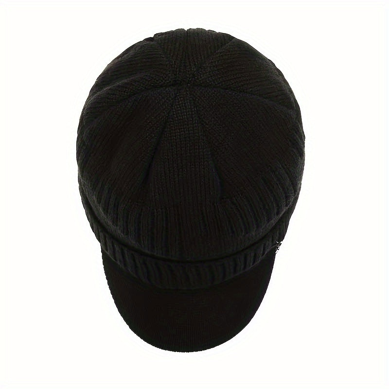 Winter Men's Hat & Neck Scarf Set with Triangle Texture