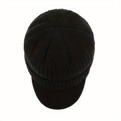 Winter Men's Hat & Neck Scarf Set with Triangle Texture