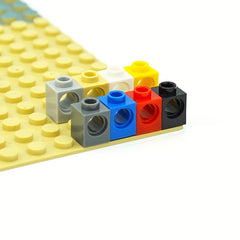 100pcs 1x1 Technology Parts Bricks with Hole MOC Brick Accessories