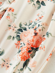 Girls Floral Print Trousers Ruffles Belted Pants Summer Clothes