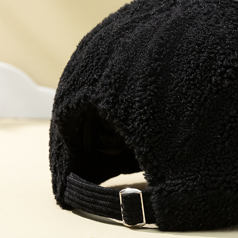 Embroidered Plush Baseball Cap Casual Hat For Women Men