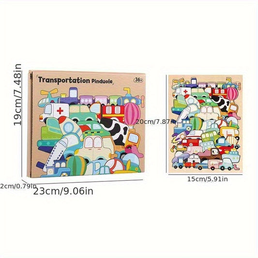 Children's Dinosaur Traffic Puzzle Building Blocks Toy