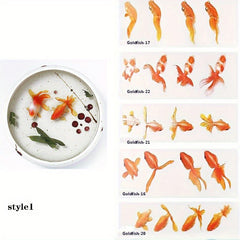 5 Sheets 3D Goldfish Resin Stickers Set DIY Resin Painting Goldfish Stickers