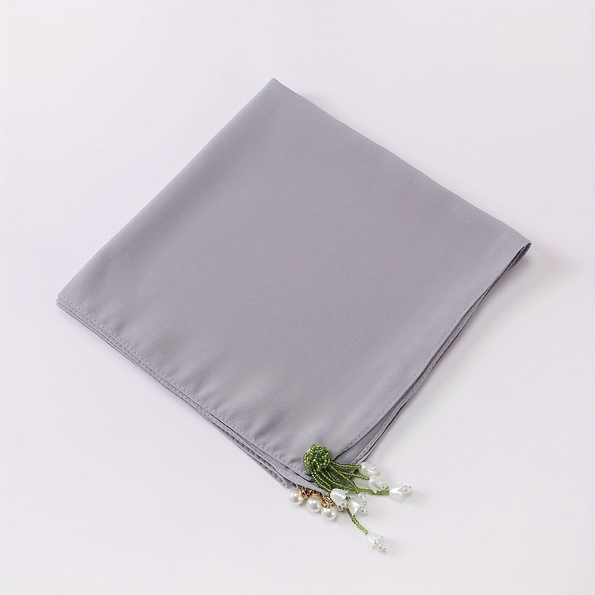Tulip Tassel Decor Square Scarf for Women