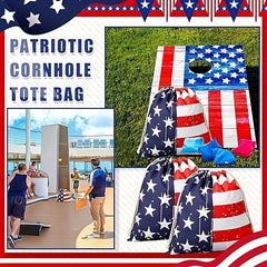 10 Pack Cornhole Tote Bag American Flag Corn Hole Bags