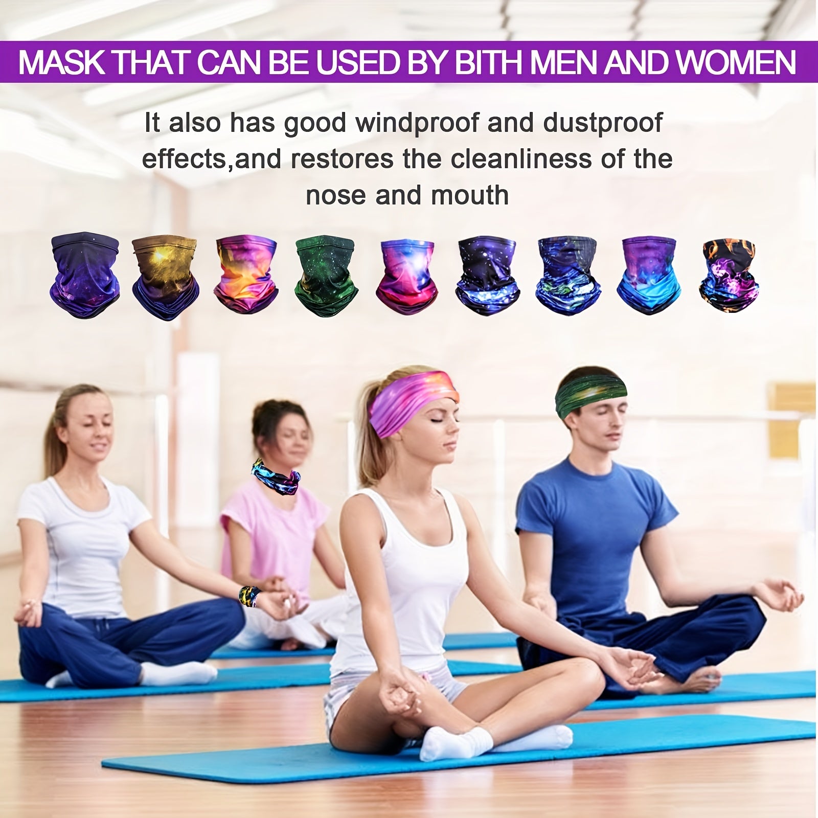 9pcs Sun Protection Balaclava UV Cooling Mask Outdoor Summer