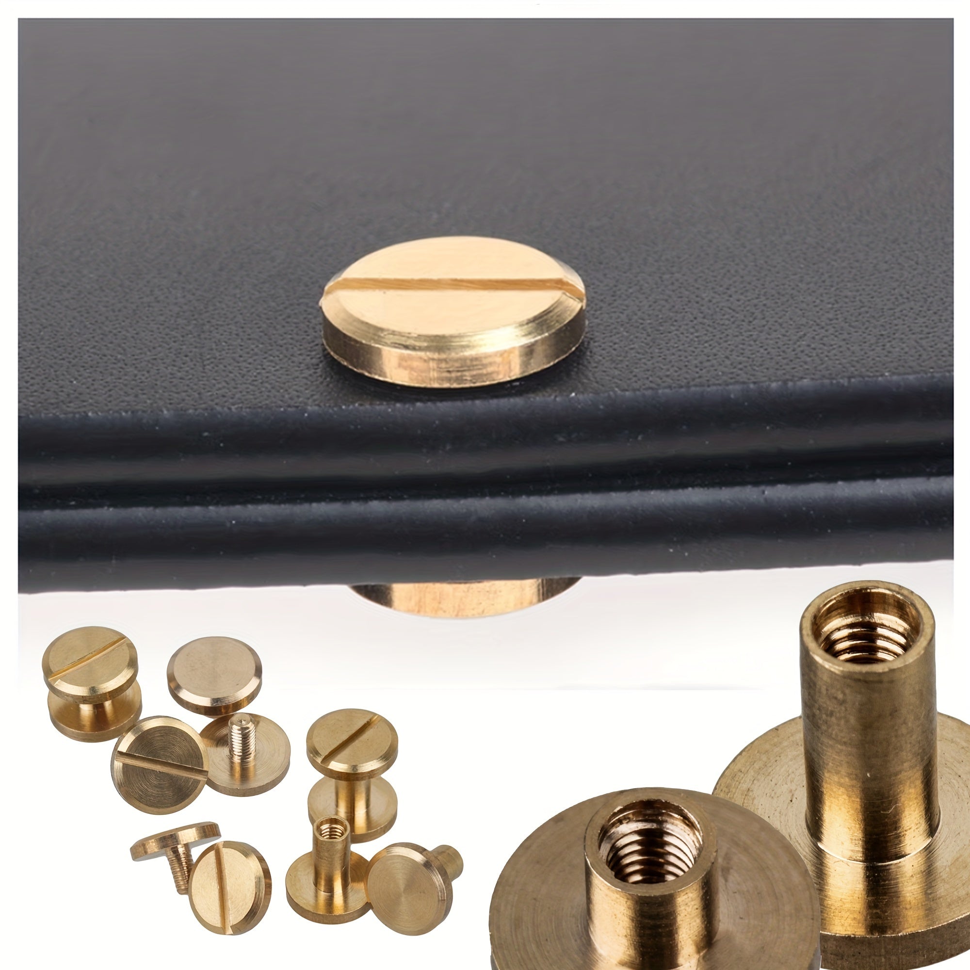40pcs Copper Yellow Belt Screw Kit Flat Head Screws for Woodworking