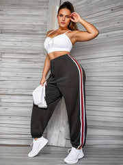 Women's Striped Side High Waist Sports Pants