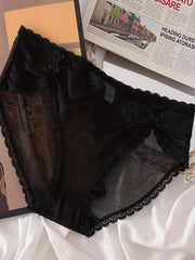 2 Pack Plus Size Mesh Underwear Set with Bow Detail