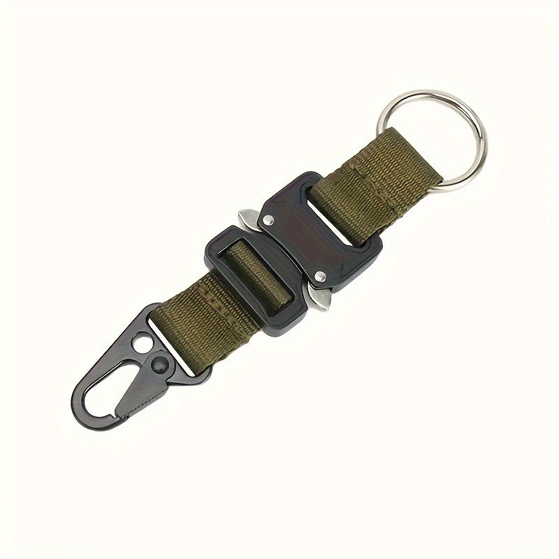 Outdoor Camping Keychain w/ Metal Buckle & Nylon Webbing