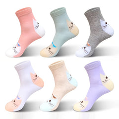 6 Pairs Soft Kitty Socks for Women