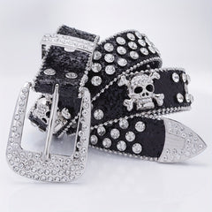 Hip Hop Punk Style Skull Leather Belt