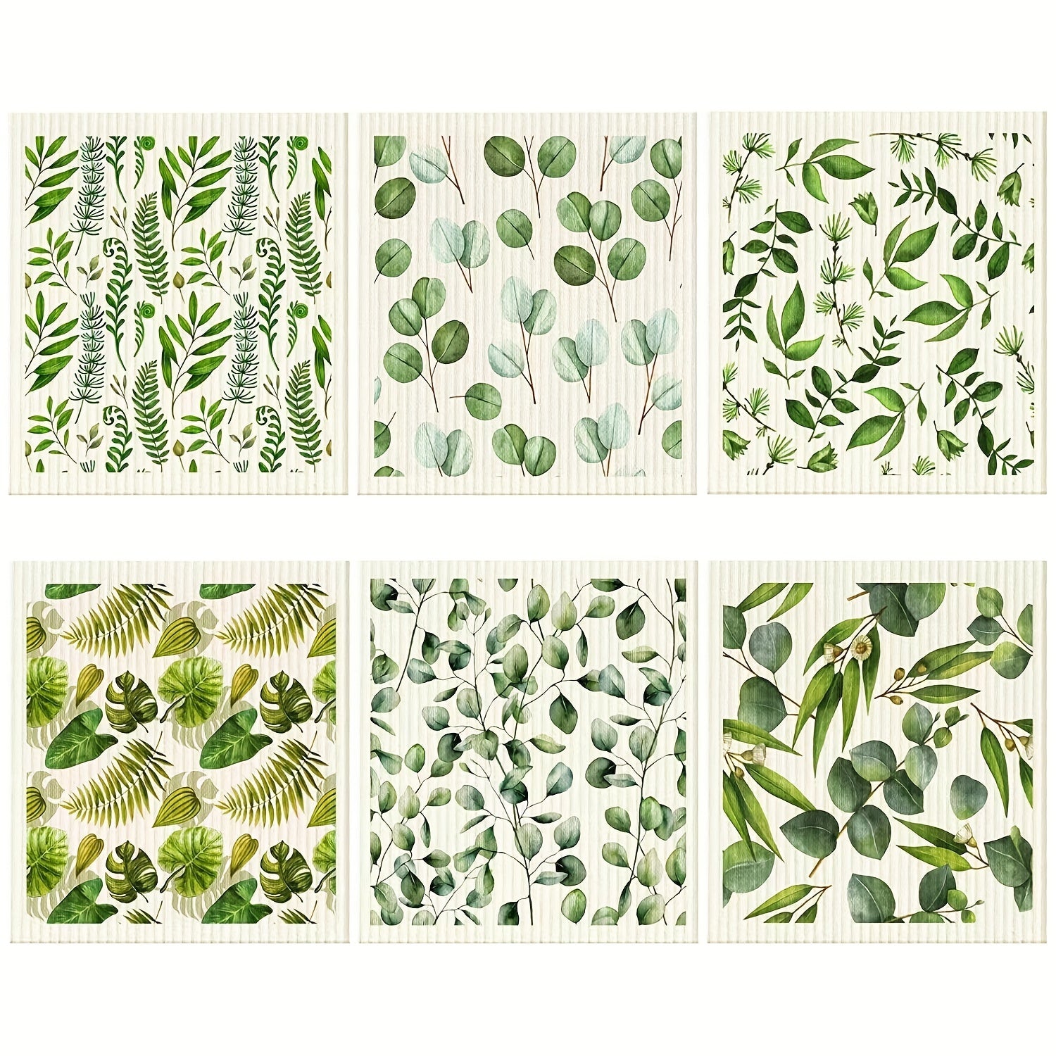 6pcs Kitchen Dish Cloths Reusable Wood Pulp Cotton Cleaning Cloths