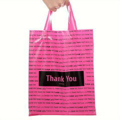 100 Pink Thank You Bags Plastic Merchandise Shopping Bags