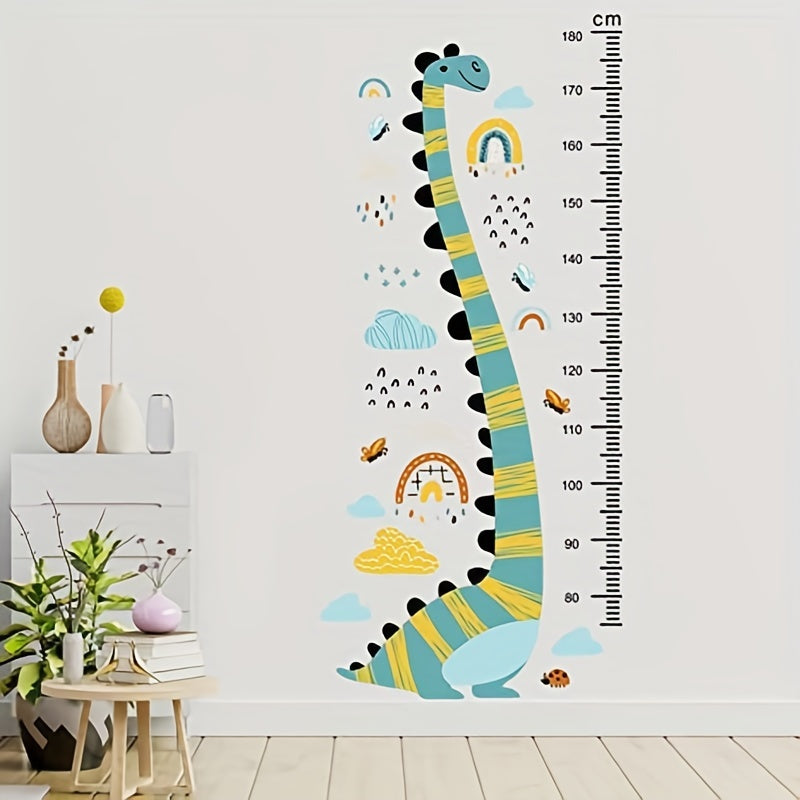Dino Height Chart Wall Decal - Grow Taller with Fun Cartoon Dinosaur