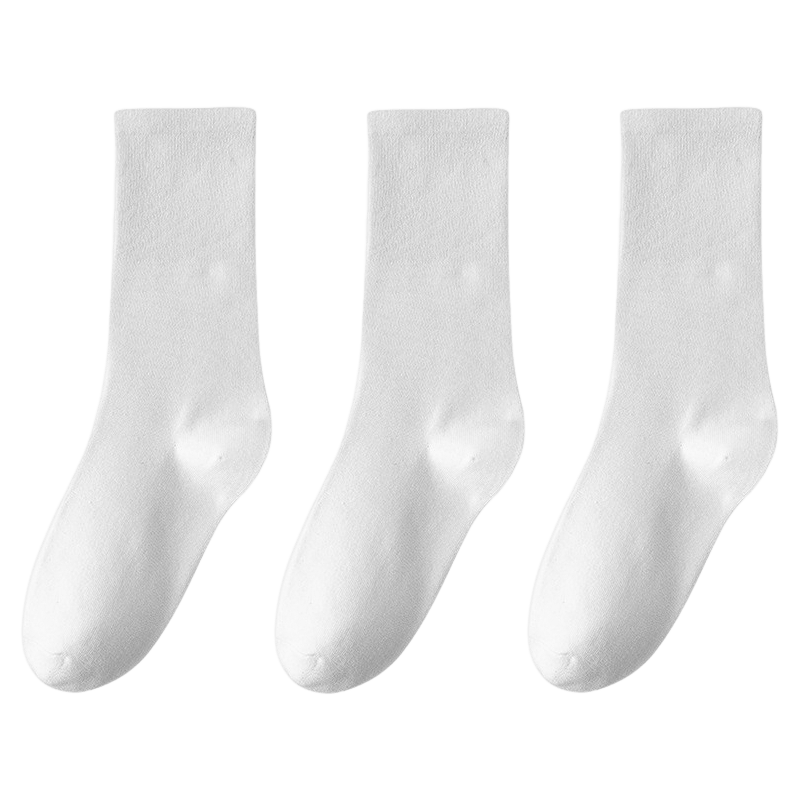 3 Pairs Solid Socks Comfy & Breathable Women's Stockings