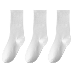 3 Pairs Solid Socks Comfy & Breathable Women's Stockings