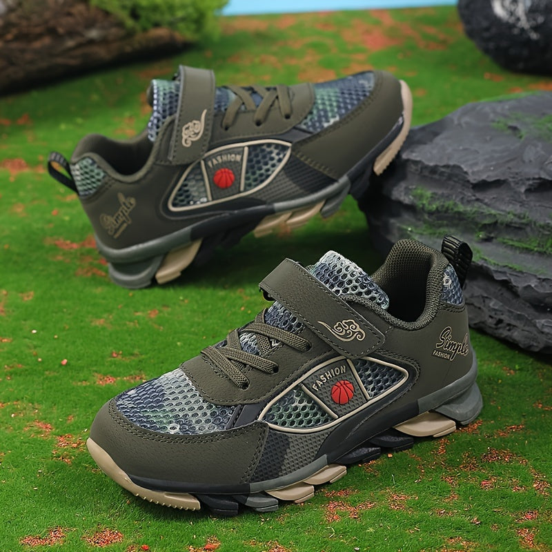 Boys Camo Mesh Sneakers Non-slip Sport Shoes All Seasons