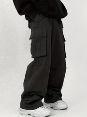 Men's Straight Leg Cargo Pants Loose Baggy Outdoor Work Pants