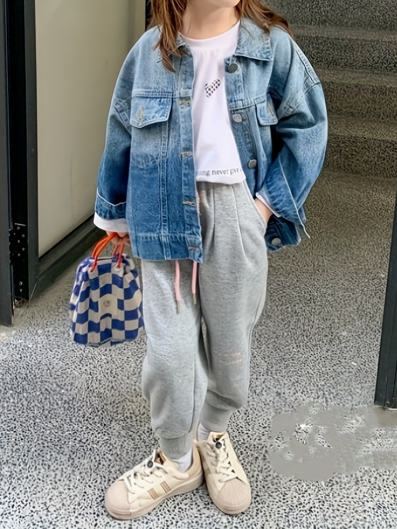 Girls' Ombre Denim Jacket Street Outwear Kids Outfit