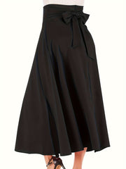 High Rise Belted A-line Skirt