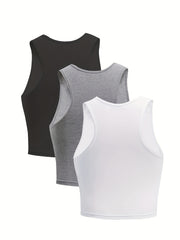 3 Pack Plus Size Racer Back Tank Top Set