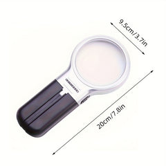 LED Lighted Hands Magnifying Glass With Light Stand Portable Illuminated Magnifi