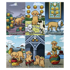 78pcs Cartoon Dog Tarot Card With Study Guide Standard Size Fortune Telling Game