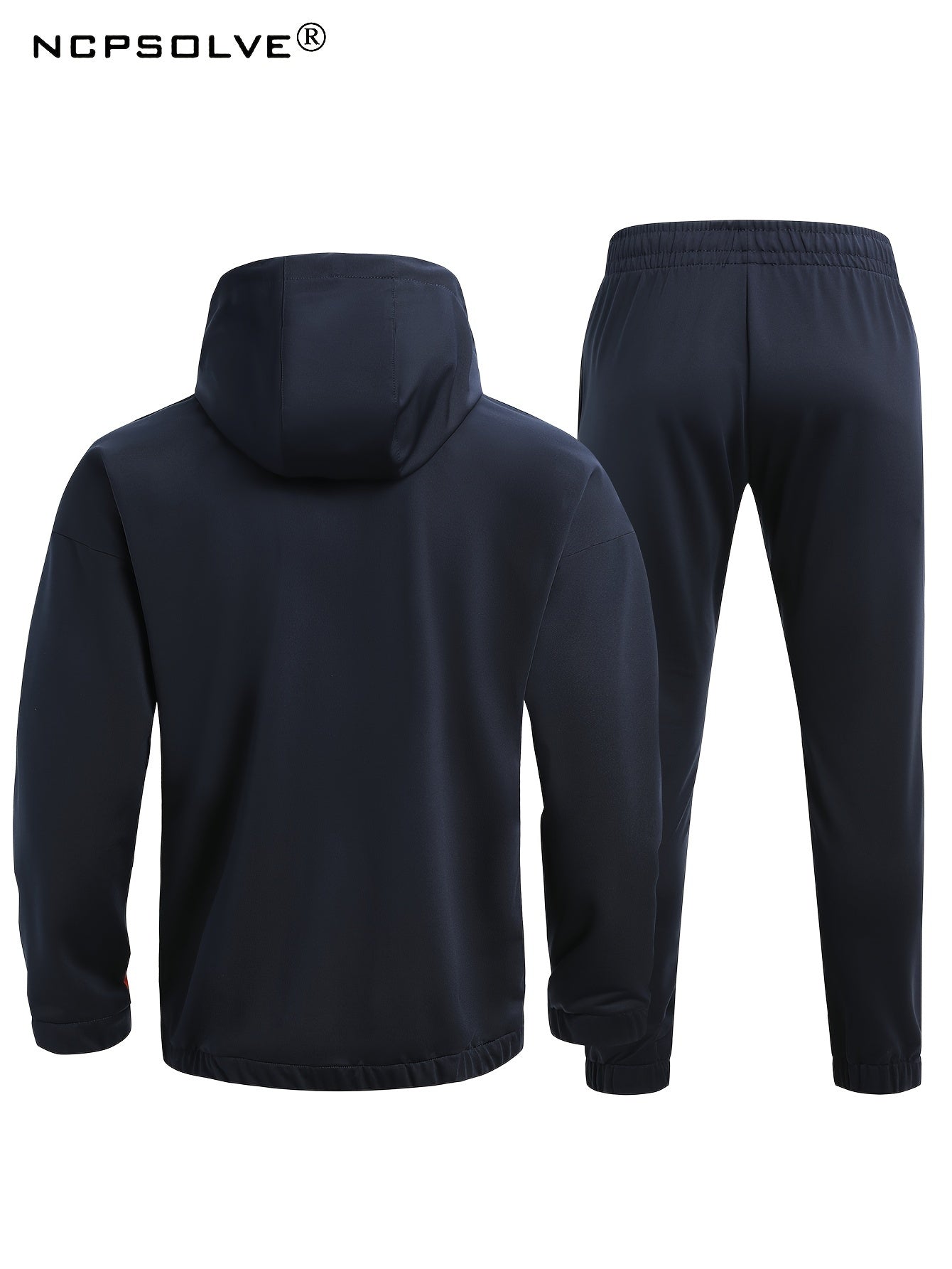 Men's Outdoor Hooded Windbreaker Jacket & Warm Pants