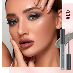 9pcs Liquid Eyeshadow Set Gray Silver Glitter Shimmer Matte Smokey Gothic Style