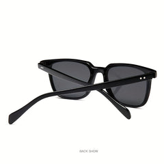 Vintage Leopard Green Square Sunglasses Men Driving Sunshade Glasses