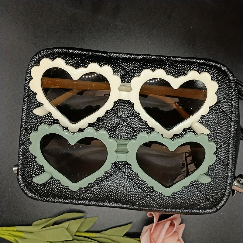 Heart Frame Sunglasses for Kids UV Protection Outdoor Travel Party Gift