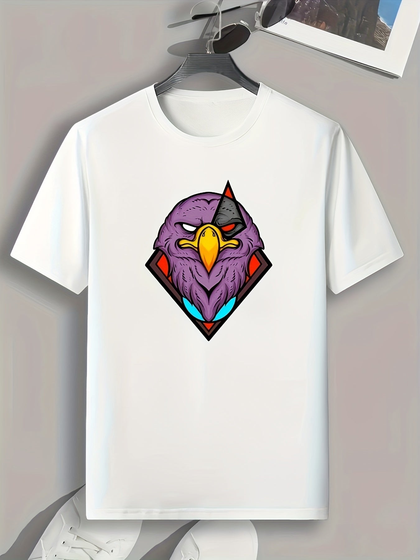 Eagle Head Print Men's Graphic T shirt Casual Comfy Tees For Summer