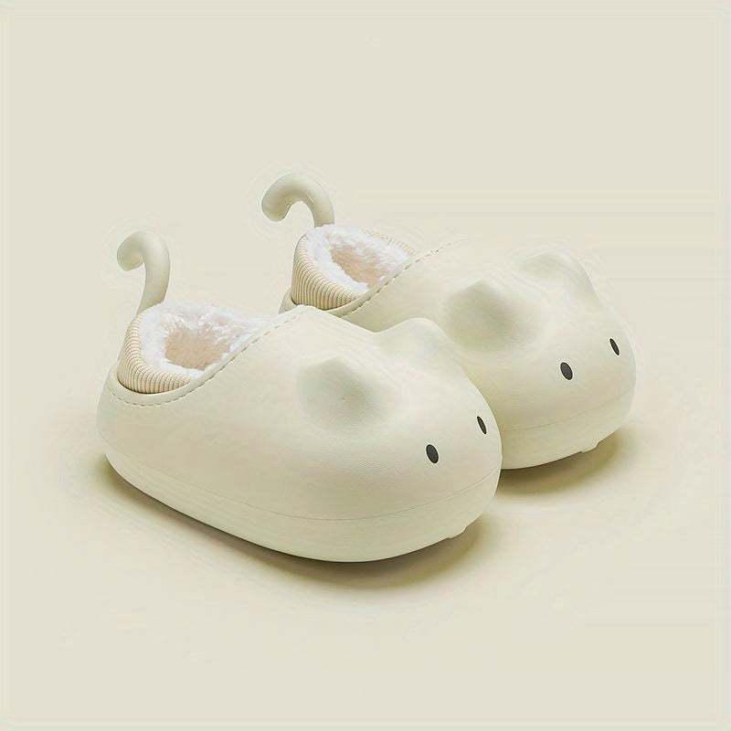 Girls' Cartoon Furry House Shoes - Non Slip Soft Bottom Walking Shoes
