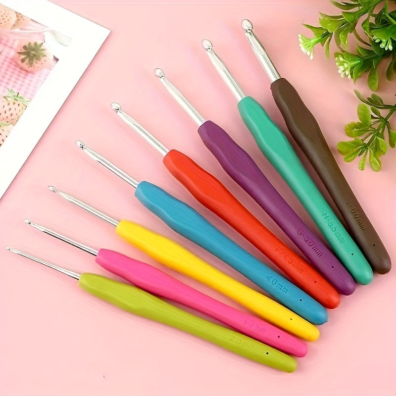 Colorful Soft Handle Crochet Hooks Ergonomic Soft Grip Crochet Needle Set