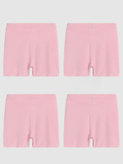 4-Pack Girls Casual Skinny Shorts for Sports Leisure Comfortable and Breathable