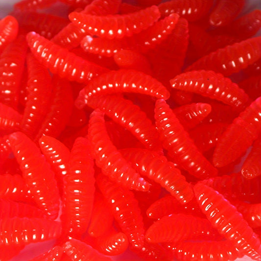 50pcs Artificial Fishing Bait Soft Mealworm Soft Maggot Five Colors