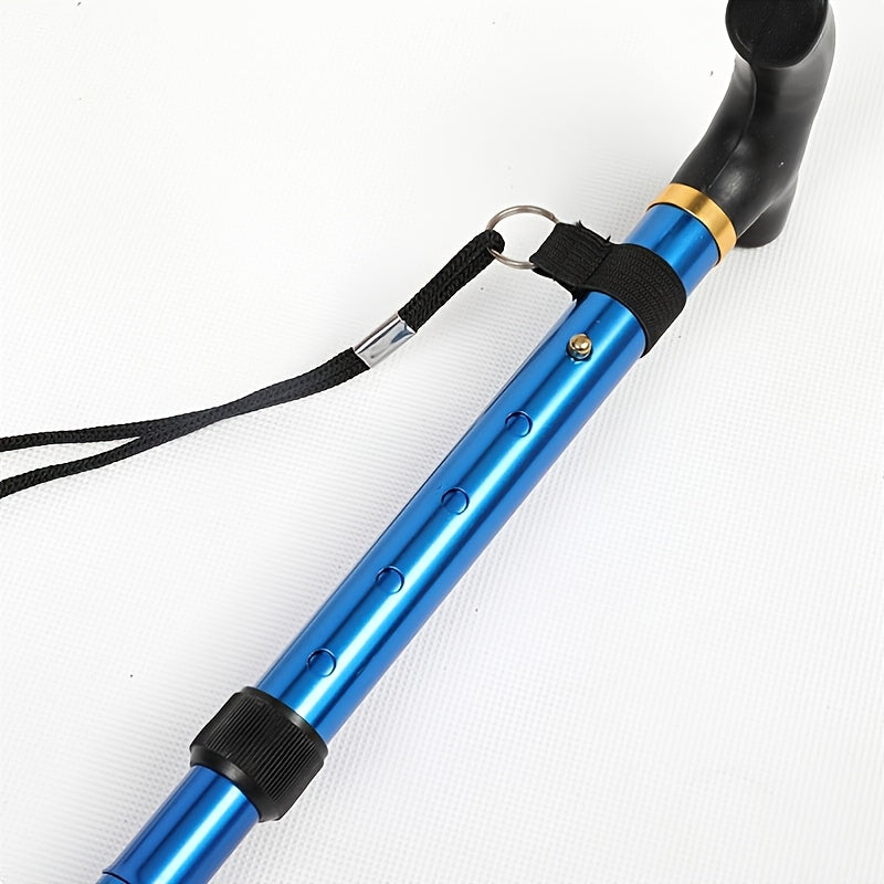 Lightweight Foldable Walking Stick w/ Rubber Tip - Hiking Pole
