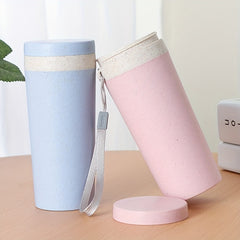 Wheat Straw Tea Cup Portable Water Bottle for Outdoor Travel