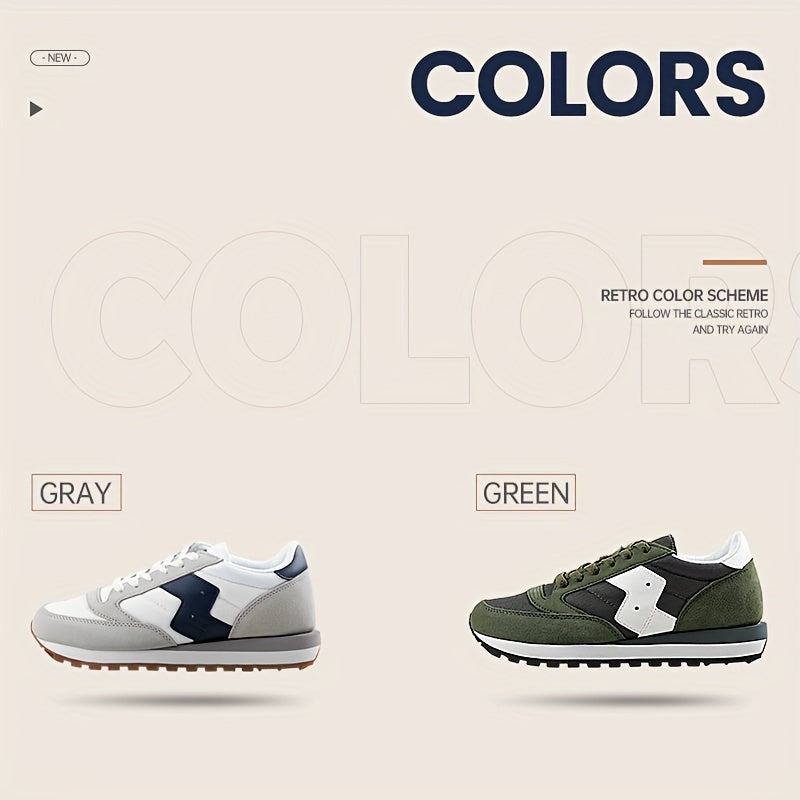 Men's Vintage Running Shoes Soft Lace Up Sneakers