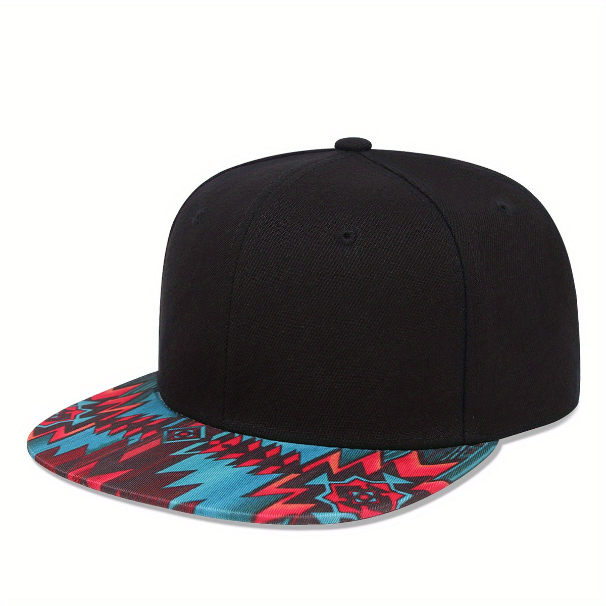 Men's Flower Brim Multicolor Hip Hop Snapback Sun Cap