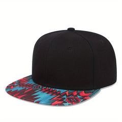 Men's Flower Brim Multicolor Hip Hop Snapback Sun Cap