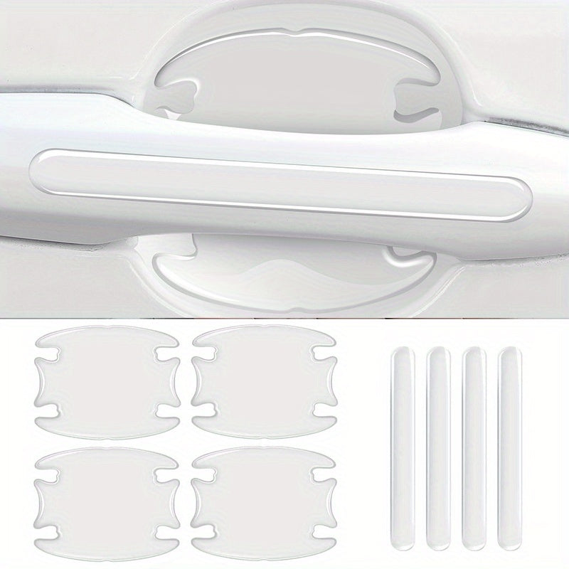 8Pcs Car Door Handle Sticker Scratch Resistant Cover Auto Protection Film