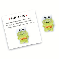 Pocket Hug Resin Animal Decoration with Encouraging Greeting Card