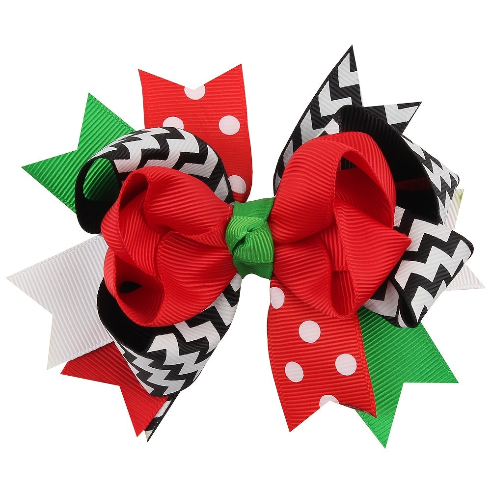 Swallowtail Bow Christmas Hair Clips for Kids Holiday Headwear