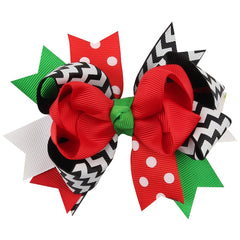 Swallowtail Bow Christmas Hair Clips for Kids Holiday Headwear